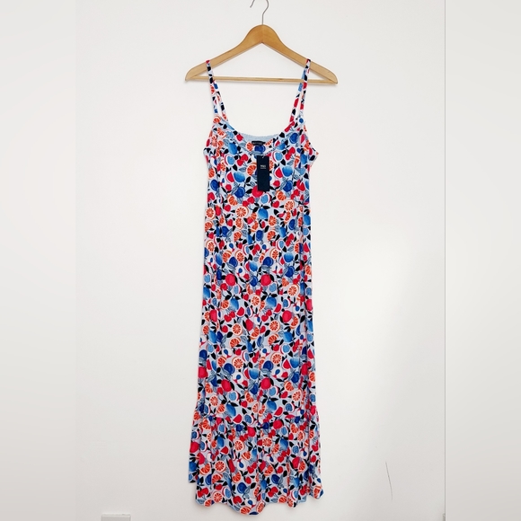 Marks & Spencer Dresses & Skirts - Marks & Spencer Blue Red Fruit Print Strappy Midi Dress BNWT Size 12